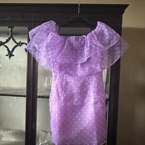 VENUS Purple Polka Dot Mini Dress
